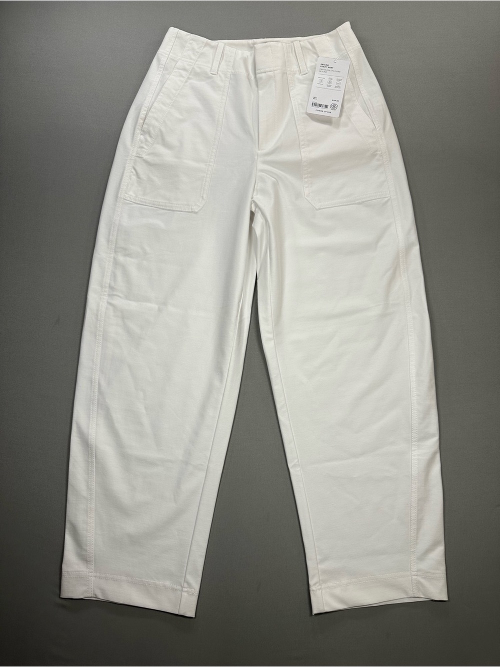 NWT Athleta Skyline High Rise Barrel Leg Pant, Bright White - Womens 6 - Picture 2 of 16